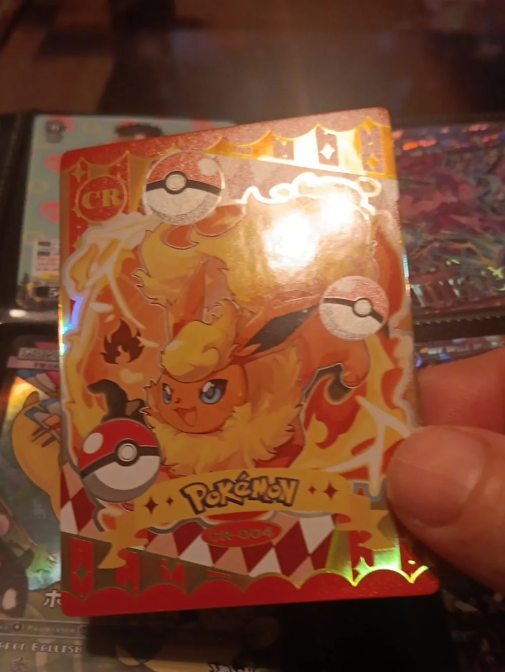 Pokemon Flareon Holo Card - Orange, Yellow, Red